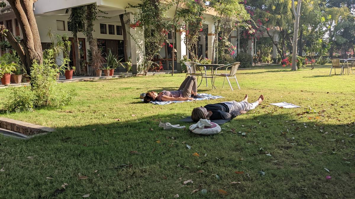 Guests at rest on the lawn