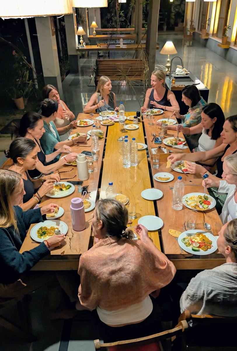 Guests gathered around the dining table