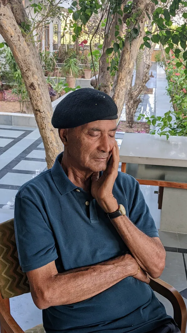 Colonel Fateh Singh at the farm