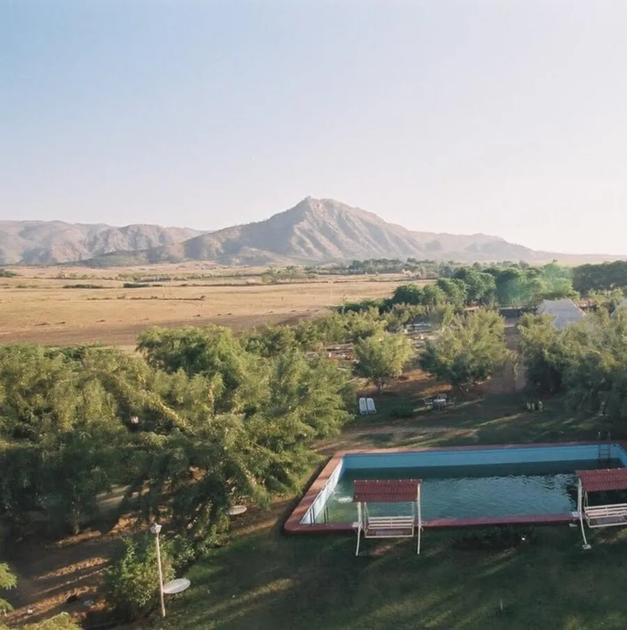 An earlier, smaller version of the pool