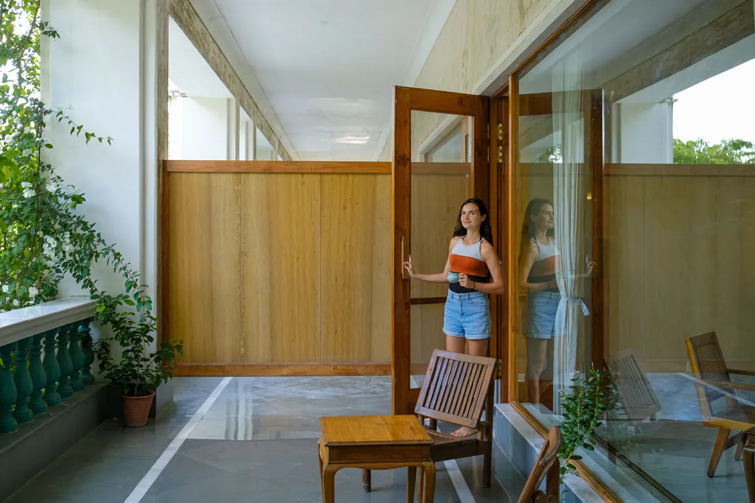 Stepping out onto the private balcony
