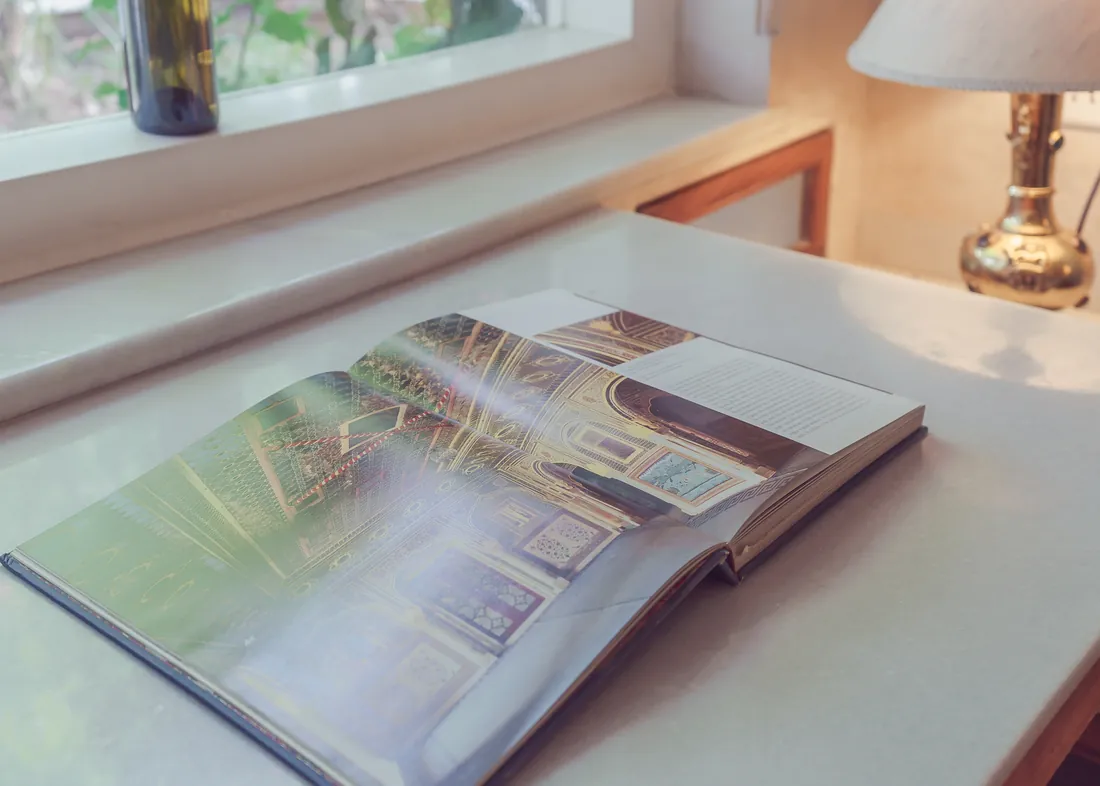 Book close-up on the desk