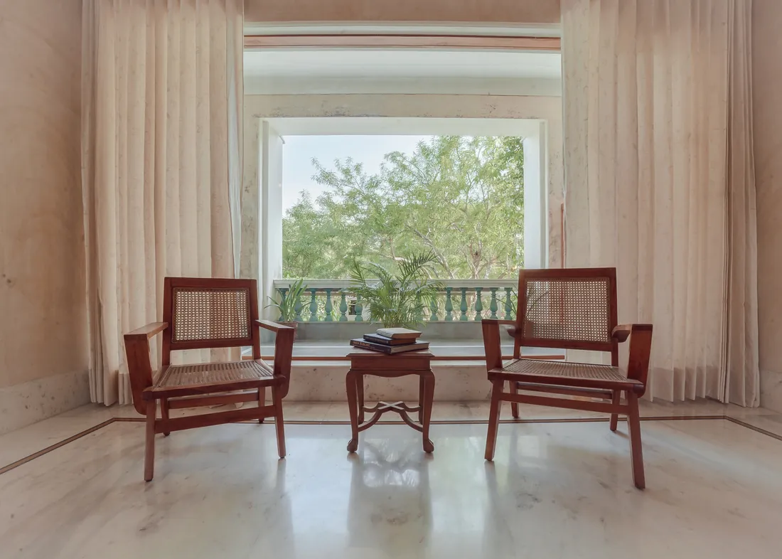 Sitting chairs by the window