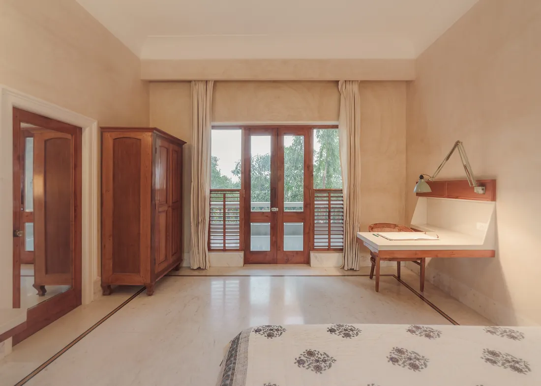 Living space and balcony doors